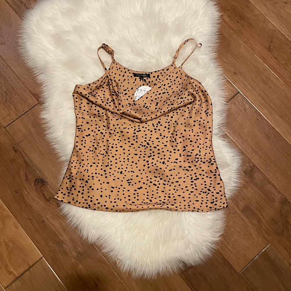 NWT Leopard Print Satin Top